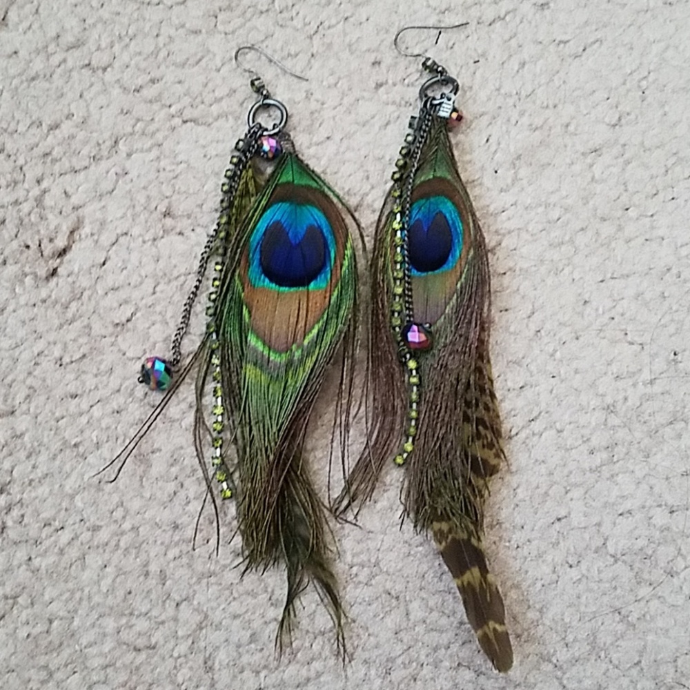 Peacock Feather Earrings